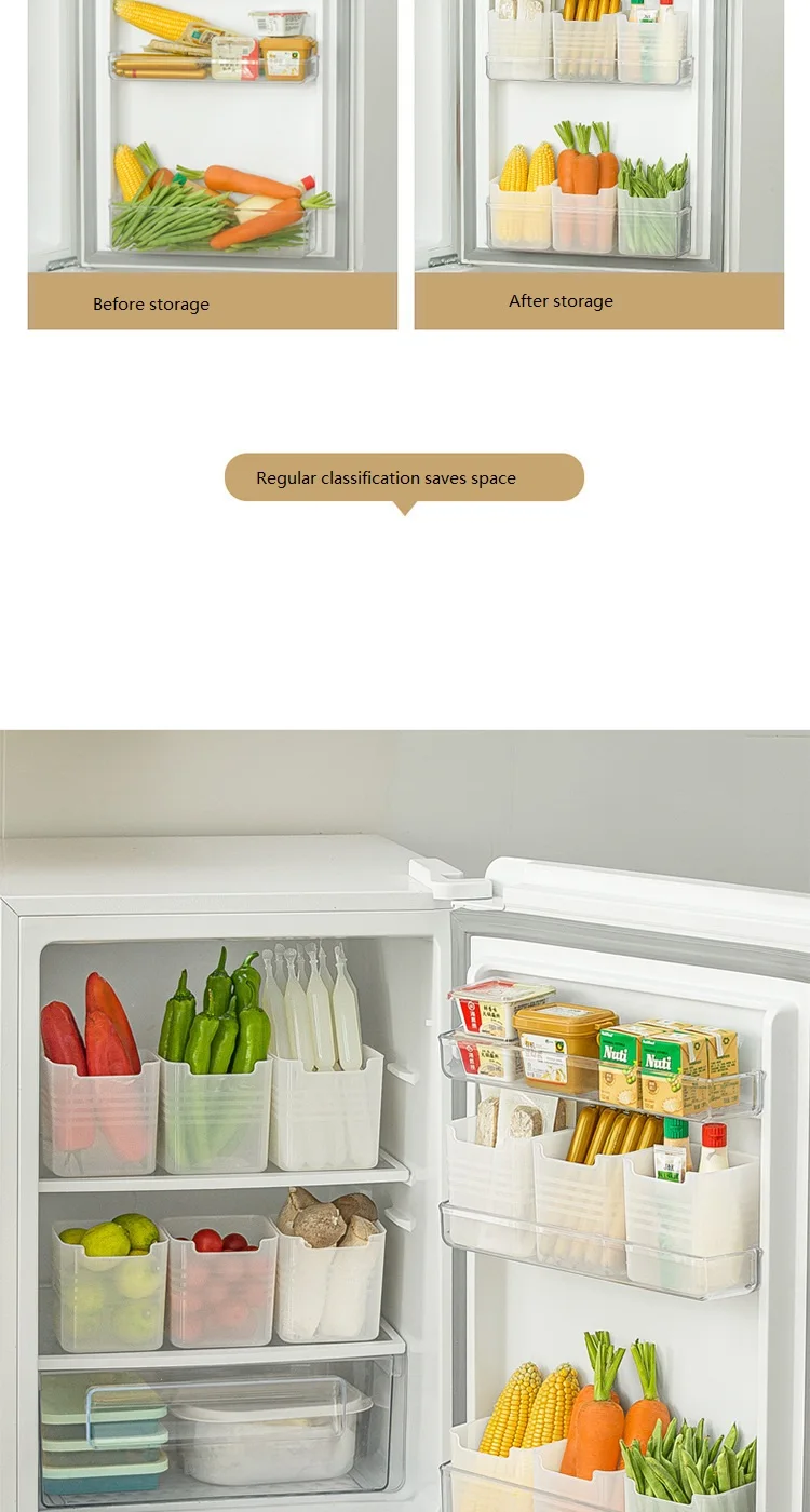 Portable Single Compartment Refrigerator Storage Box Cute Multi-Functional Design with Side Door Access for Lunch Containers