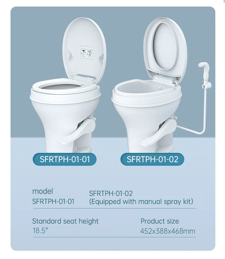 Seaflo Rv Toilet Onepiece Plastic Footoperated Outdoor Portable