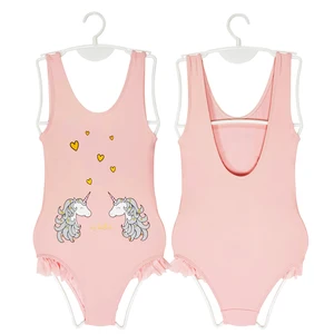 Custom Kids One-piece Bikini Swimsuit Sunscreen Swimwear Beachwear Children's Ruffle Swimwear Girls Backless Bikini for Beach