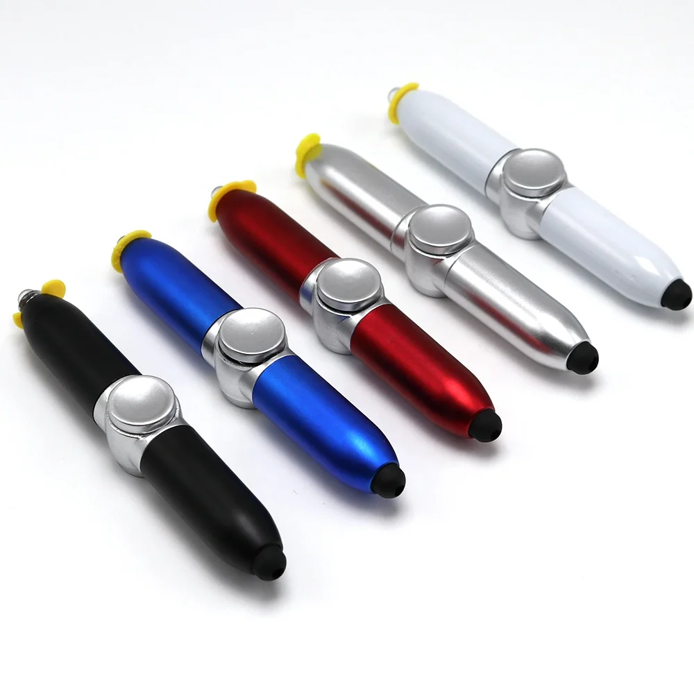 2024 Creative Multi Functional Fingertip Gyro Pen  Reduce Pressure  Stylus Fidget  Ballpoint Pens with LED Light