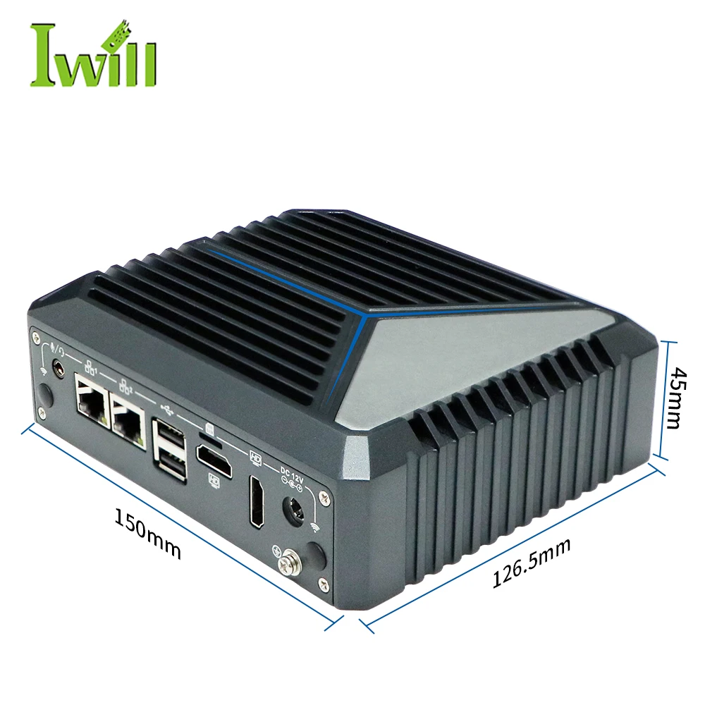 Cheap N100 Fanless Mini Box Pc with DDR4 2 Intel I226 LAN 2COM