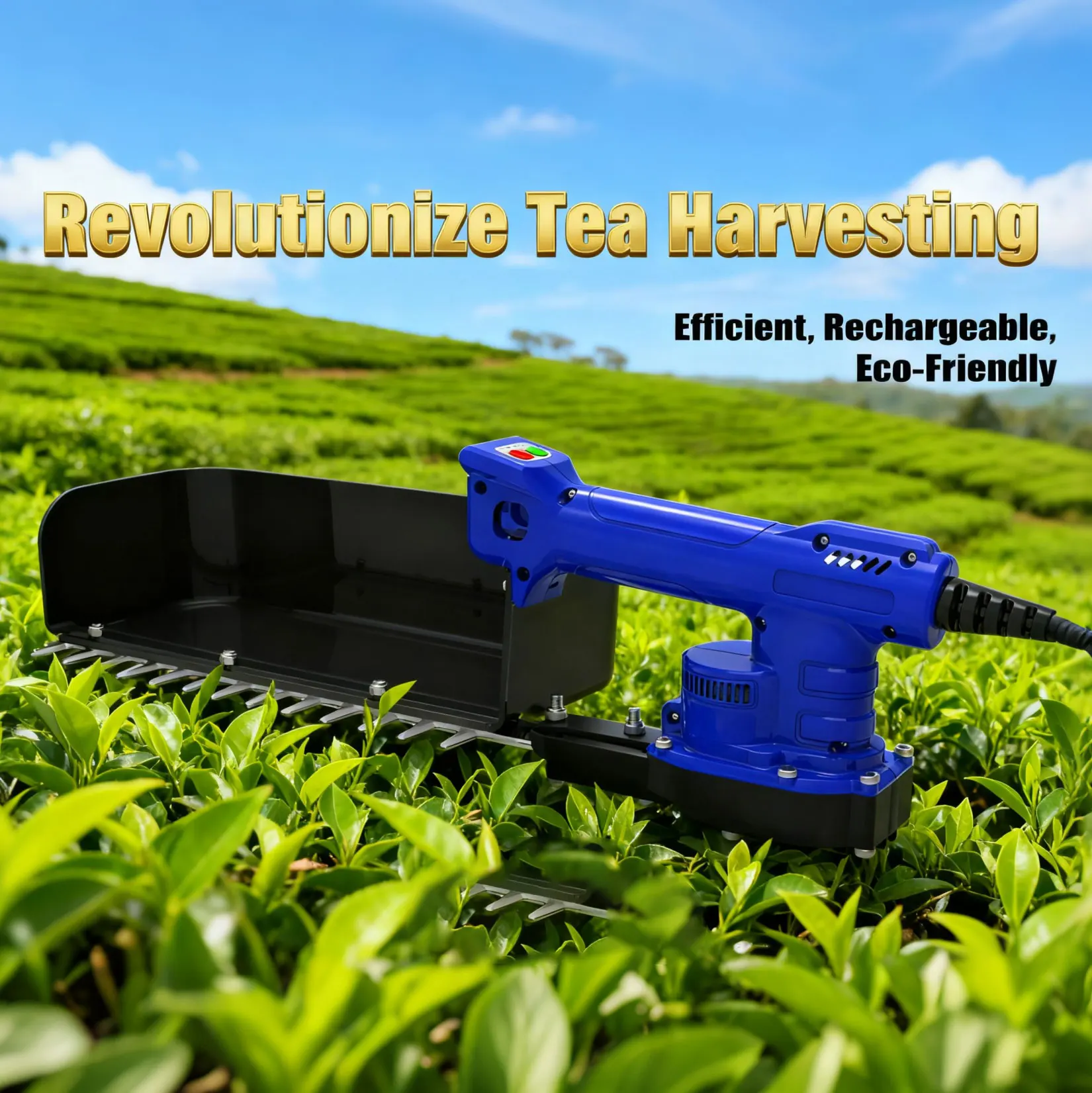 Agriculture Lightweight Tea Picking Harvester New Energy Lithium Battery Efficient Tea Leaf Precise Cutting Picker Machine