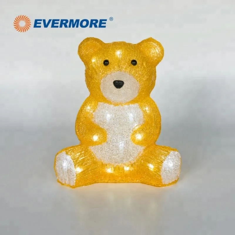 Evermore последний дизайн в форме животных желтый медведь Акрил Рождество украшения сада свет