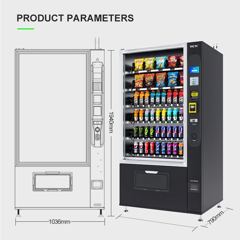 TCN Drink Snack Vending Machine Customized Snackautomaten Vending Export to Europe
