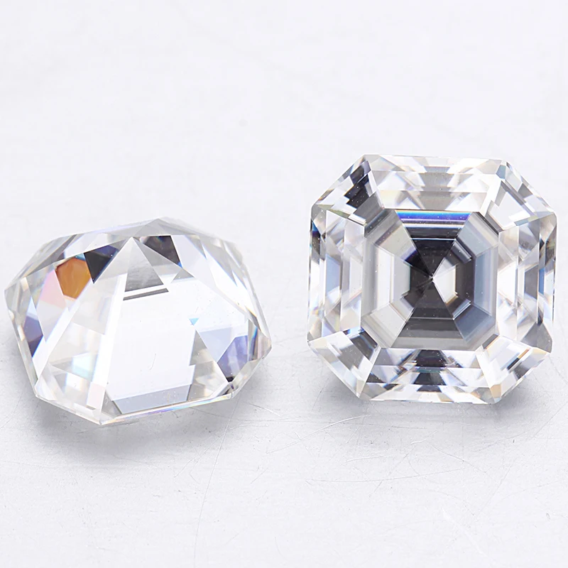 Starsgem Hot Sale Gemstone Stones White Color Diamond Stone Loose Synthetic  Asscher Cut Moissanite
