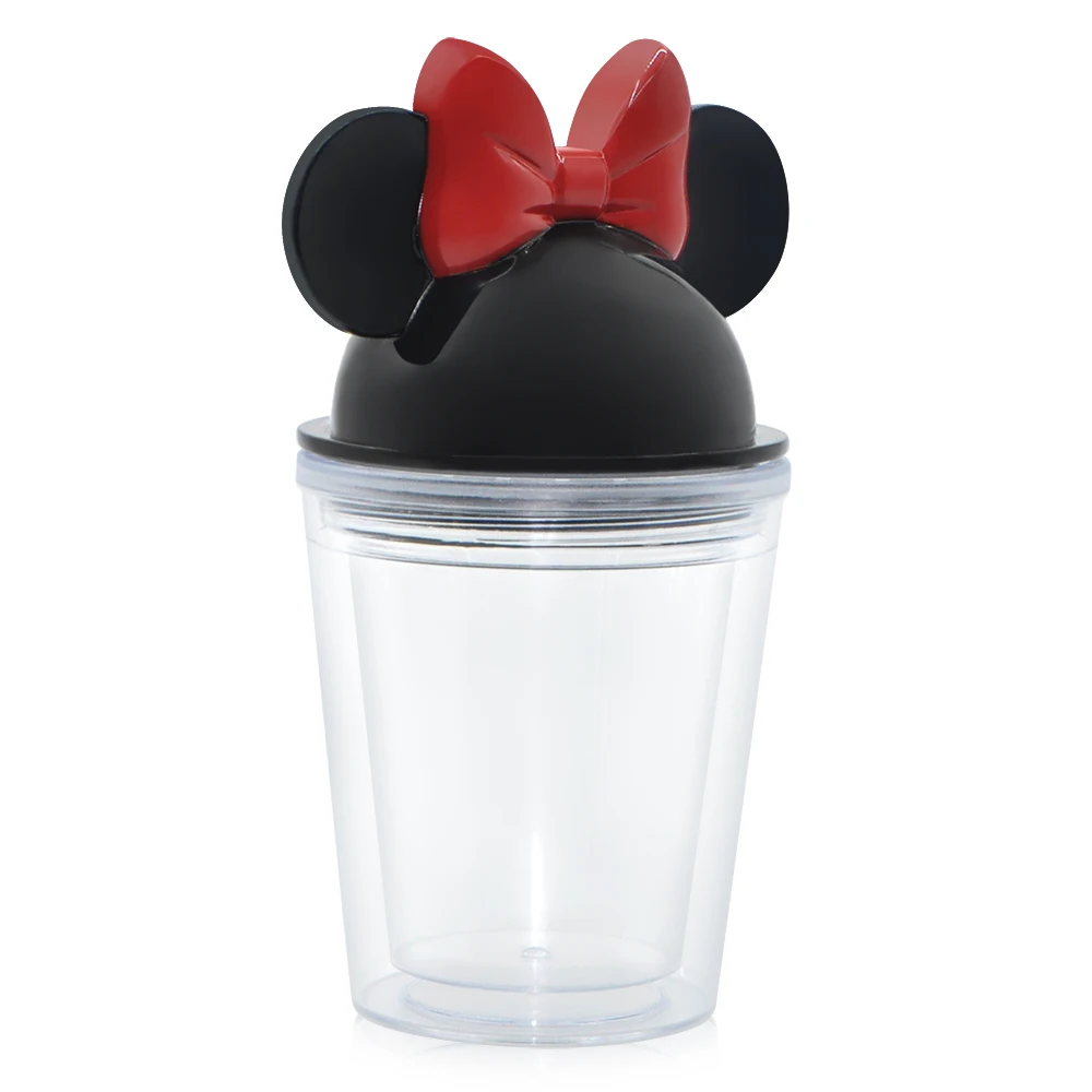Оптовая продажа акриловые тумбы с крышками и соломинни-Маус пластиковый тумблер