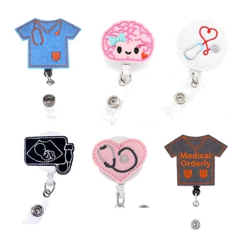Mix Style Medical Series Retractable ID Badge Holder Alligator Clip Accessories