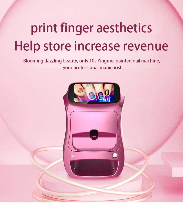 Latest Digital Finger LED Light Printing Nails Machine Finger Printing Machine With Printing With Colorful Pattern