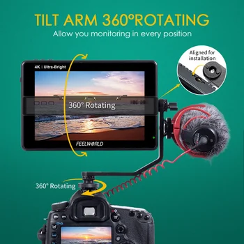 FEELWORLD LUT7S PRO 7 Inch 2200nits Dslr Field Monitor 3D LUT DSLR Camera Field Monitor F970 External Power and Camera Monitor detail image