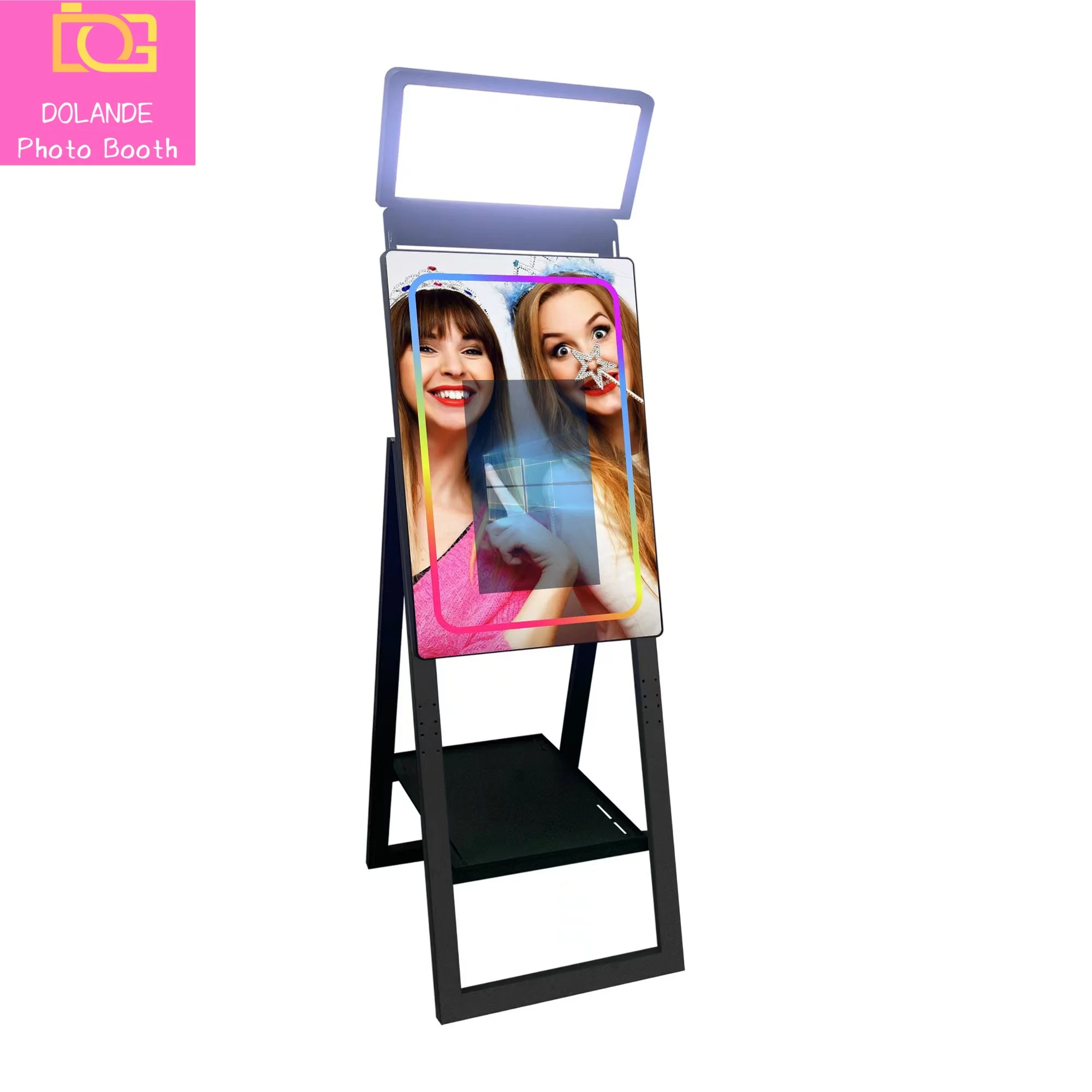 Portabl Magic Mirror Photo Booth 43 inch Touch Screen Camera photoBooth with LED and Flight Case Selfie for Wedding Party Events main image 0
