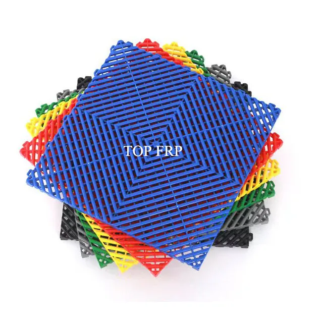 Factory Grade Interlocking PP Plastic Grid Floor Tiles for Car Wash Detailing Workshop