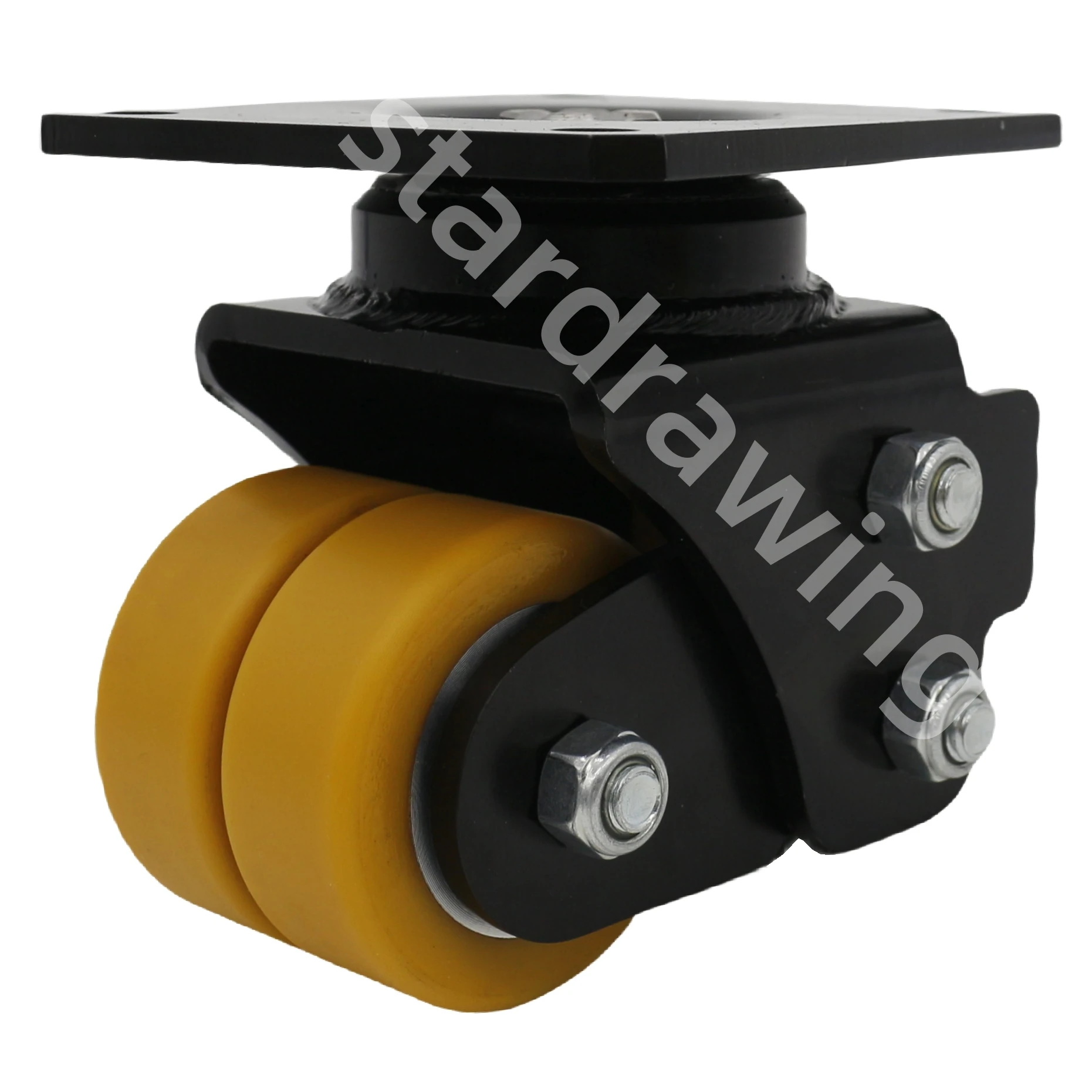 SS Spring Loaded AGV Robot Caster Dual Wheels 55-100 Mm
