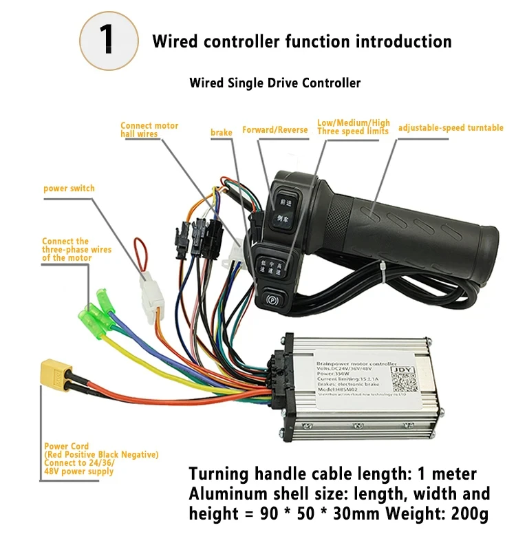 Torude Riiul 24V 36V 250W/320W DC Brushless Hub Speed Control 6 Inch Motor Single ...
