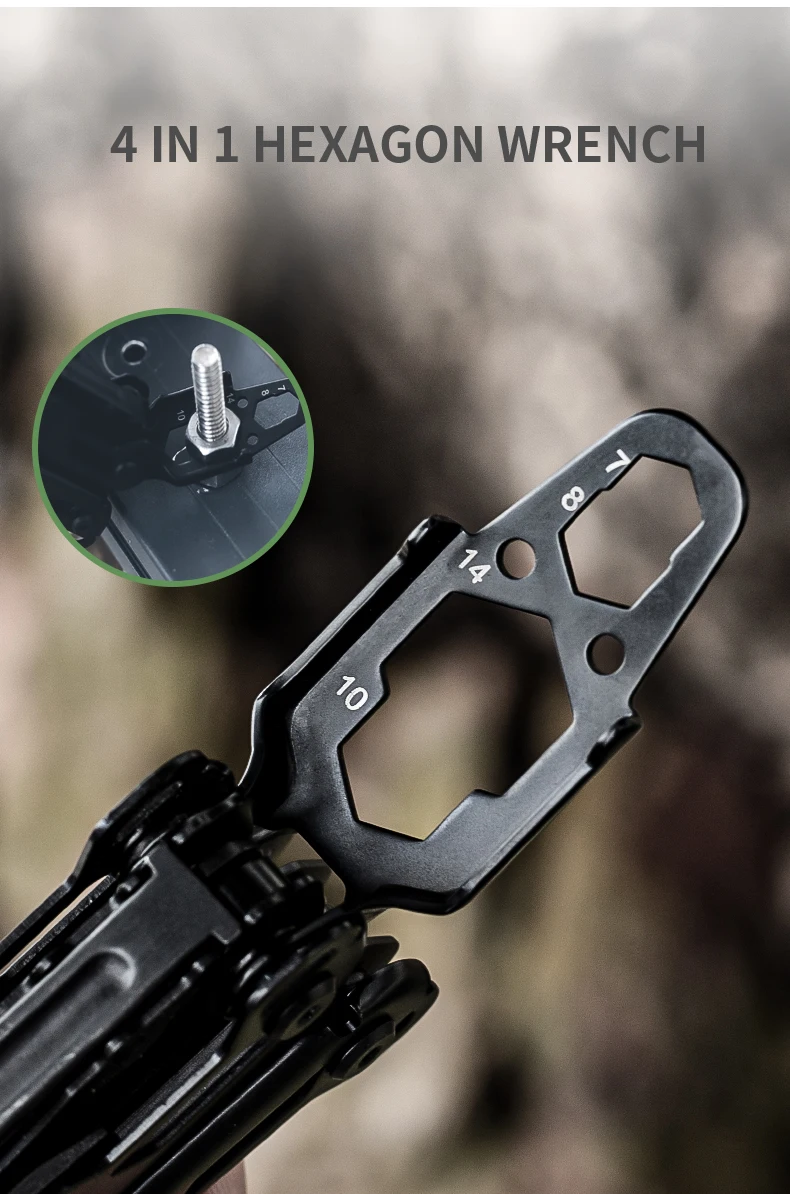 GHK Brand 15 In 1 Portable Plier  Multi Hoxagon Wrench Multi Tool Plier High Quality Multifunctional Full Locking Plier