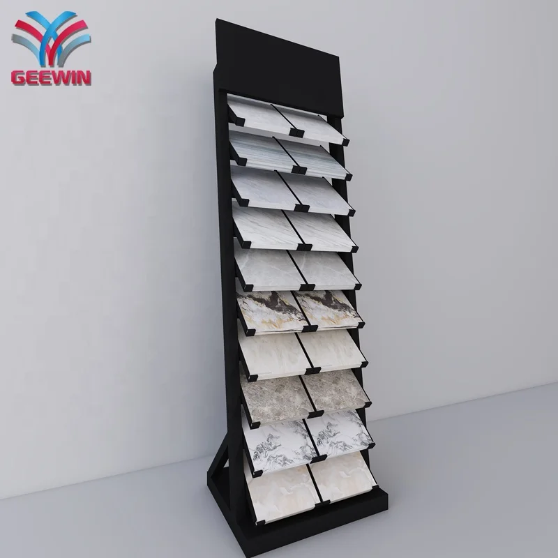 Quartz Storage Rack Roofing Tile Display Rack Showroom Metal Single Side Stone Sample Tile ...