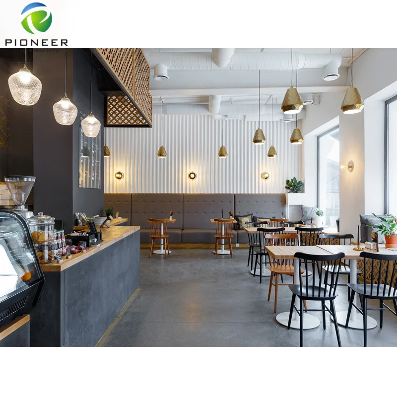 Pioneer Commercial Coffee Kiosk with Led Lights Coffee Shop Furniture with Food Kiosk