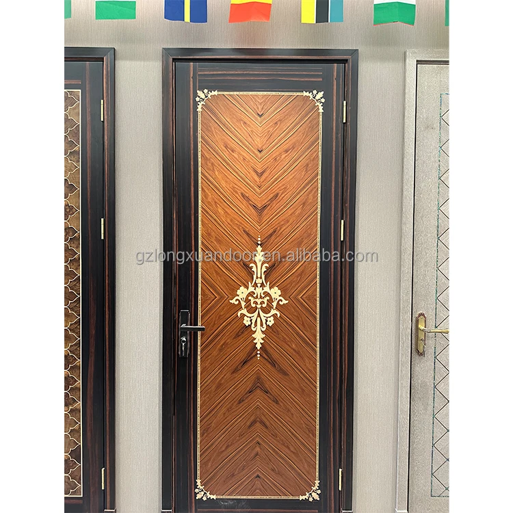 Modern Prehung Composite Door Solid Core Wooden German Vertical Stripe Design for Bedroom Bathroom Entry MDF/bedroom Interior