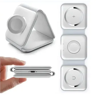 3-in-1 Wireless Charger Magnetic Mini Folding 15W Fast Charging Mobile Charger Factory Wireless Phone Charger Stand