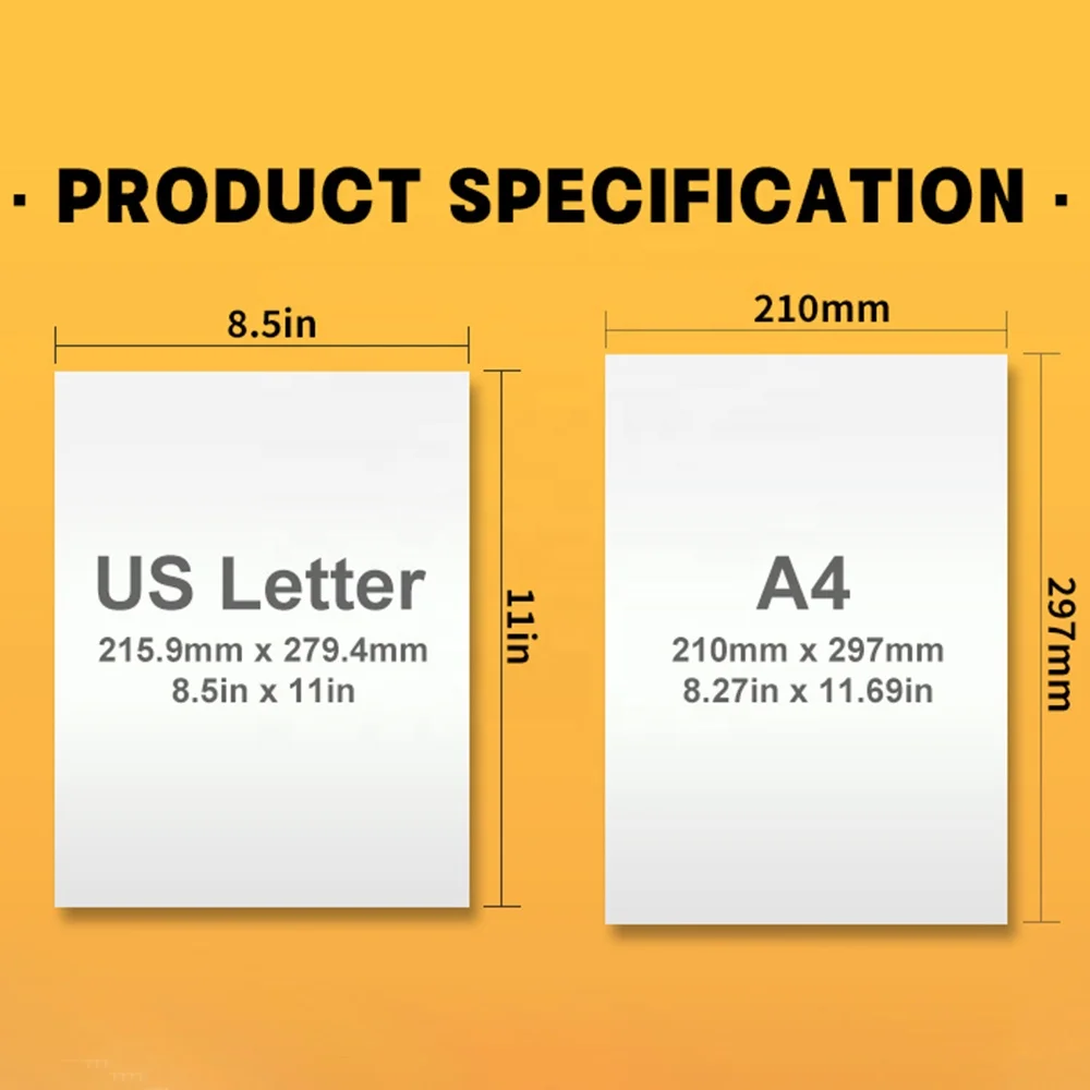 Paper Size Millimeters In Inches A4 Paper Size In Mm Phomemo Letter A4 Paper  For M08F/