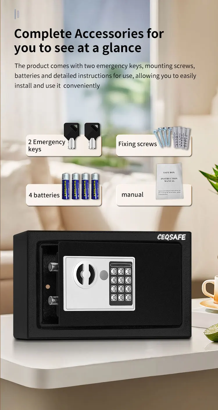 CEQSAFE 2025 Hot Selling Smart Electronic Digital Security Locks Mini Safe Box supplier
