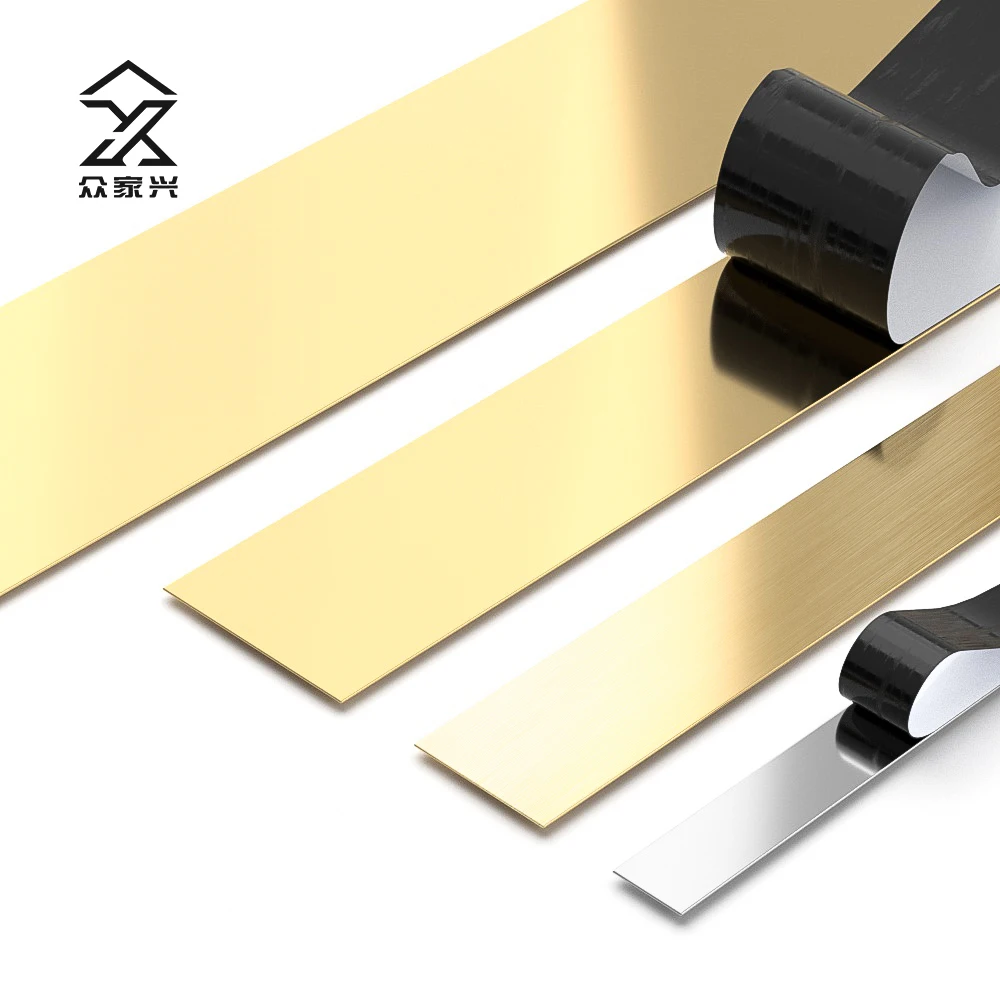 New Product Stainless Steel Strip Gold Wall Adhesion Self Adhesive Strip manufacture