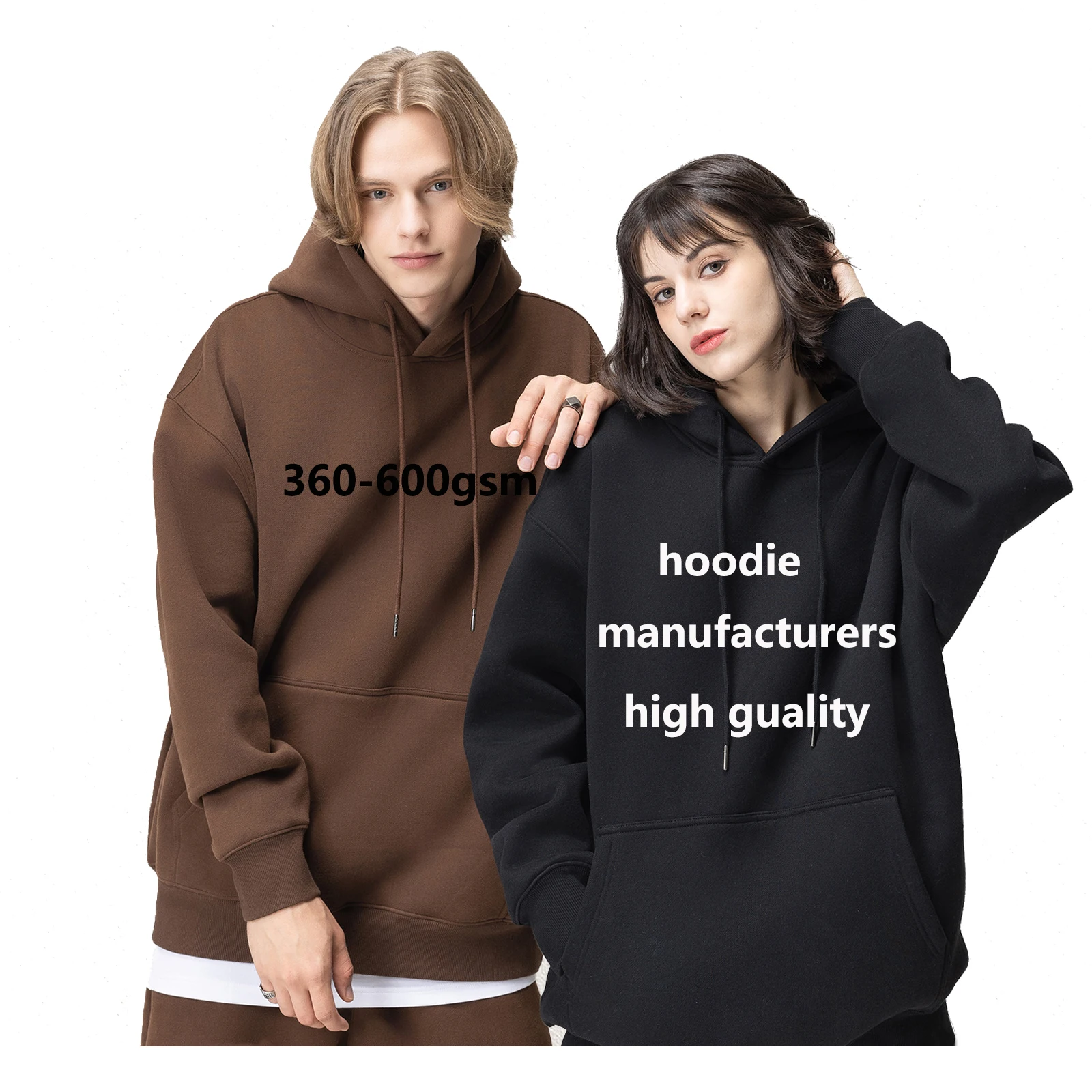 330gsm500gsm Custom Embroidered Oversized Hoodie Plus Size Men's