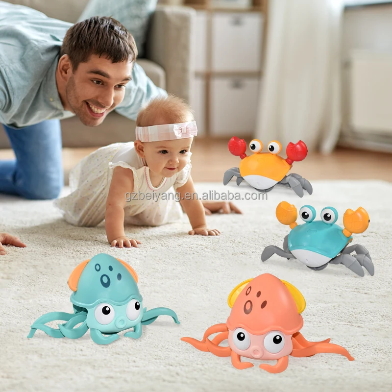 Crawling Crab Baby Toy Gifts,Cute Dancing Walking Moving Babies Sensory