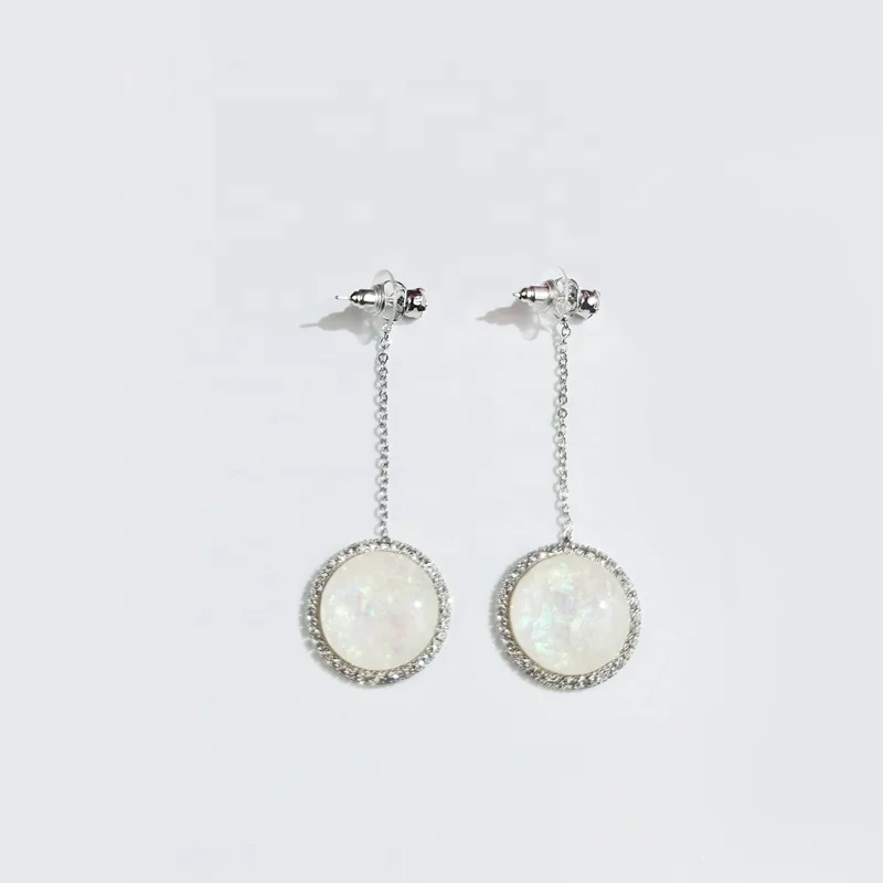 Arzonai needle zircon pearl asymmetrical tassel earrings temperament  personality long stud earrings women