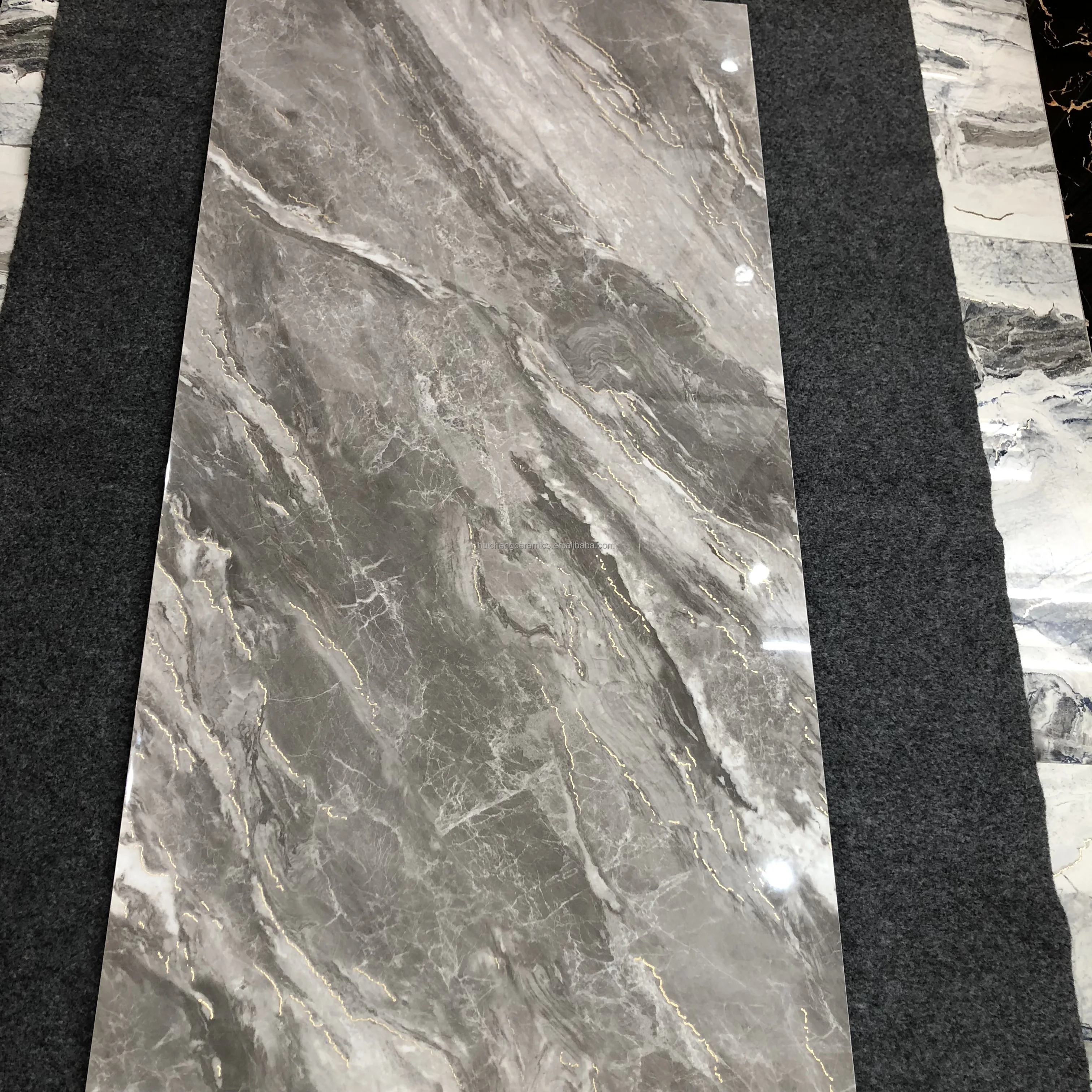 600 * 1200毫米金色图案瓷砖设计师的最佳选择豪华别墅地板和墙砖 - b