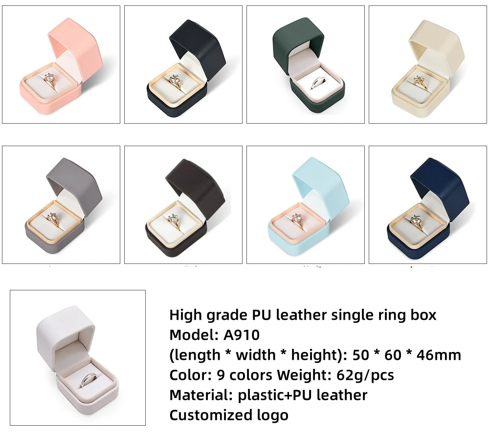 Wholesale Pu Leather Custom Ring Box Jewellery Packaging Necklace