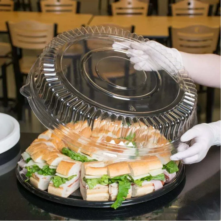 Heavy Duty Recyclable Serving Tray Large Black Party Platters With