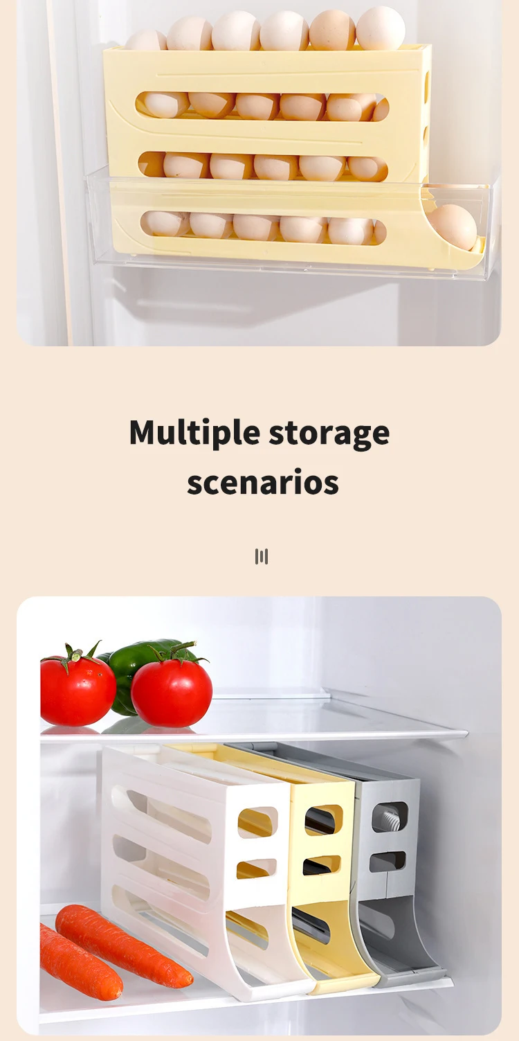 Egg Tray Plastic Egg Tools Storage 4 Tiers Egg Holder for Refrigerator