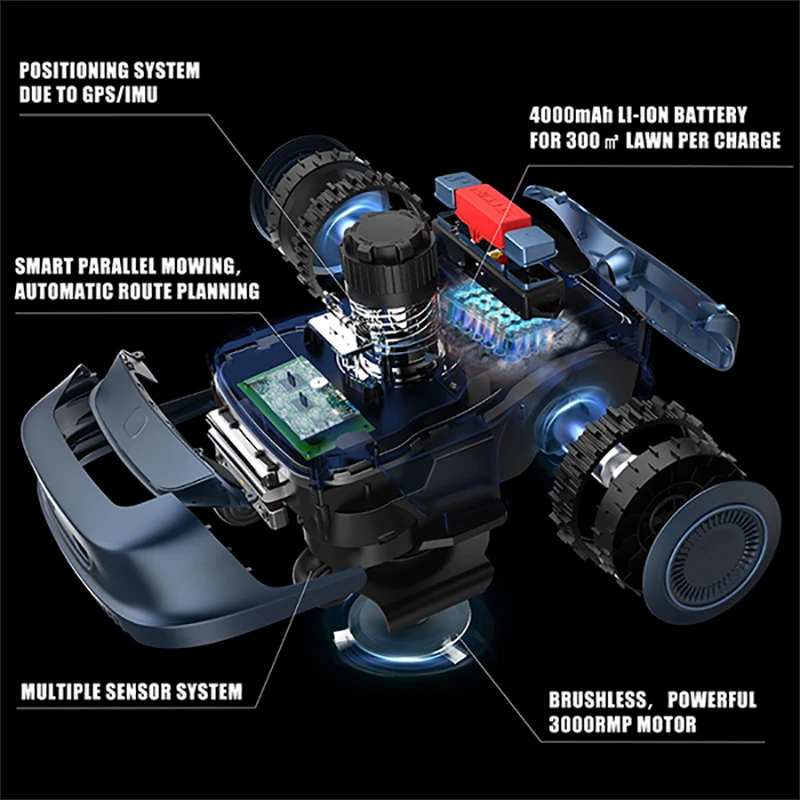 Robotic Lawnmower with GPS Navigation and 3D Lidar Slam Coverage Smart Lawn Mower Without Wire for Garden