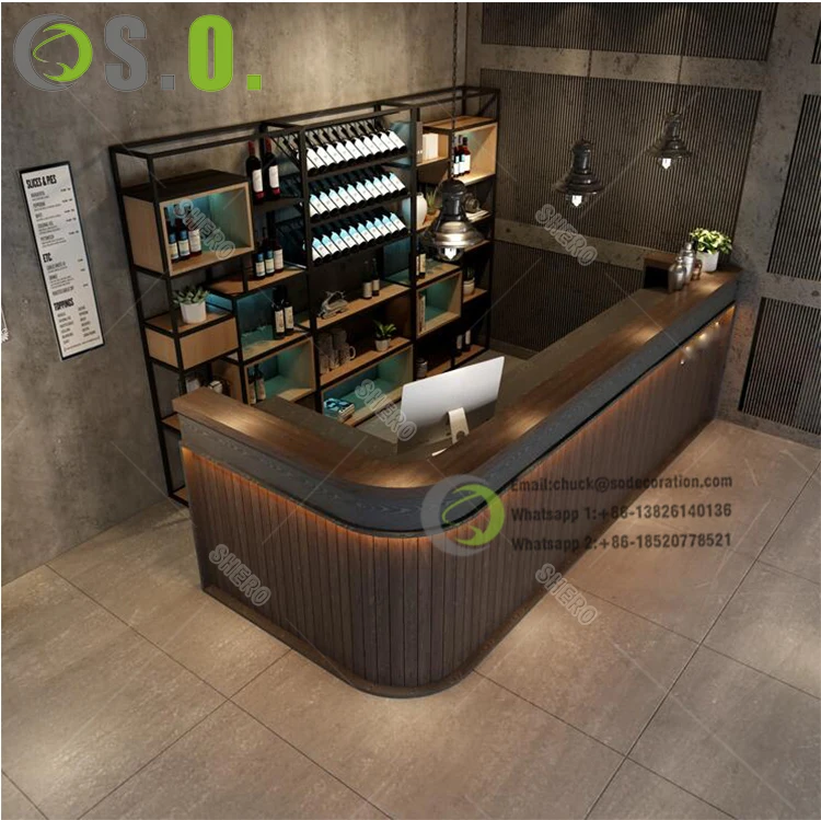 Coffee Shop bar Counter Size Customized Cash Desk for Retail Store with Good Price
