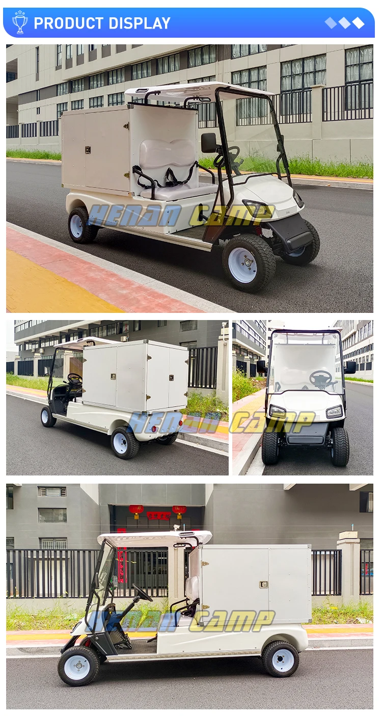 Camp High Quality Utility 2 Seat Enclosed Cabin Golf Cart With Cargo