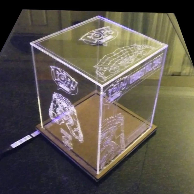 Custom Acrylic Led Light Box Acrylic Item Protection Light Box Display Stand Protective Cover Transparent Accepted Customized