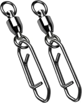 Girelle Snodo Con Moschettone In Acciaio Inox Per Pesca - Lotto Da 50 O 100 Pezzi, Argento