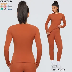XW-52540 Wholesale New Design Long Sleeve Activewear Stretchy Comfortable Fitness Running Gym Clothing Women's Sports Top