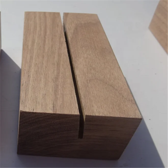 Rustic Walnut Wood Table Number Holders Photo Holder Single Slot Wooden Display Stands for Acrylic Signs