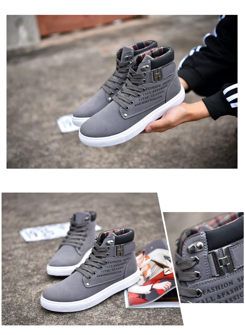 Spring New Korean Version Men's Shoes High-top Sneakers Retro Casual ...