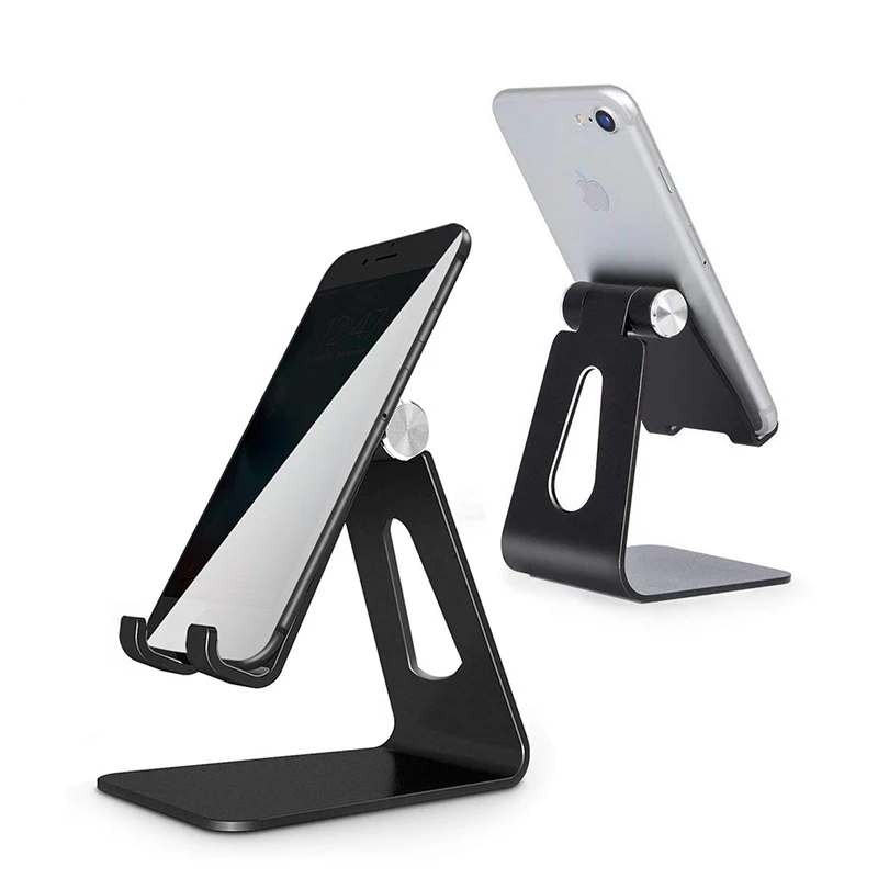 Aluminum Alloy Cell Phone Stand, Nice Simple Design, Adjustable Angle,  Anti-Slip Base, Convenient Charging Port for Smartphones