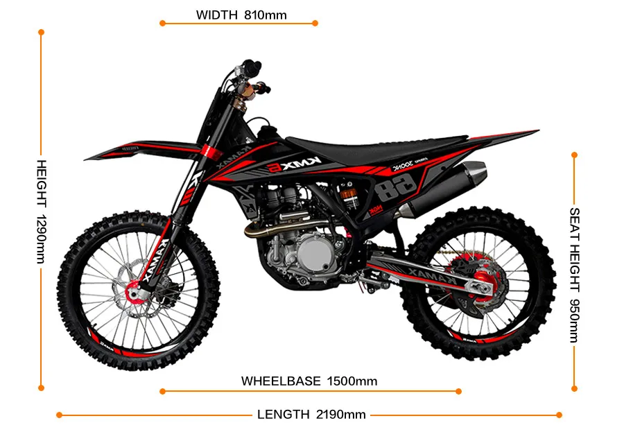 Kamax Model Kmx6 Professional Full Size Dirt Bike 300cc Water Cooled ...