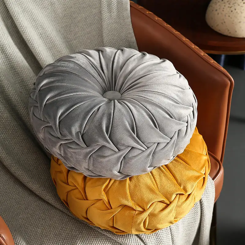 Factory Hot Sale Indoor Decorative Dutch Velvet Pumpkin Pillow Custom Woven Technique for Floor Seat Cushion manufacture