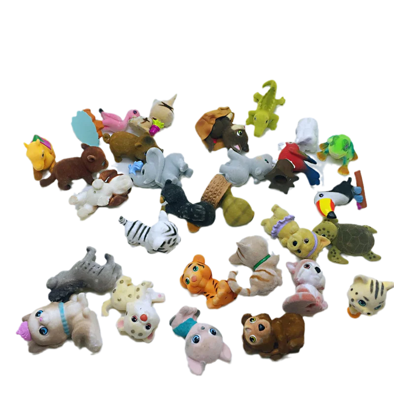 Милые куклы, имитация животного, флокирующая кукла, плюшевые игрушки, оптовая продажа, Мультяшные животные, кошка, мышь, экшн-фигурки