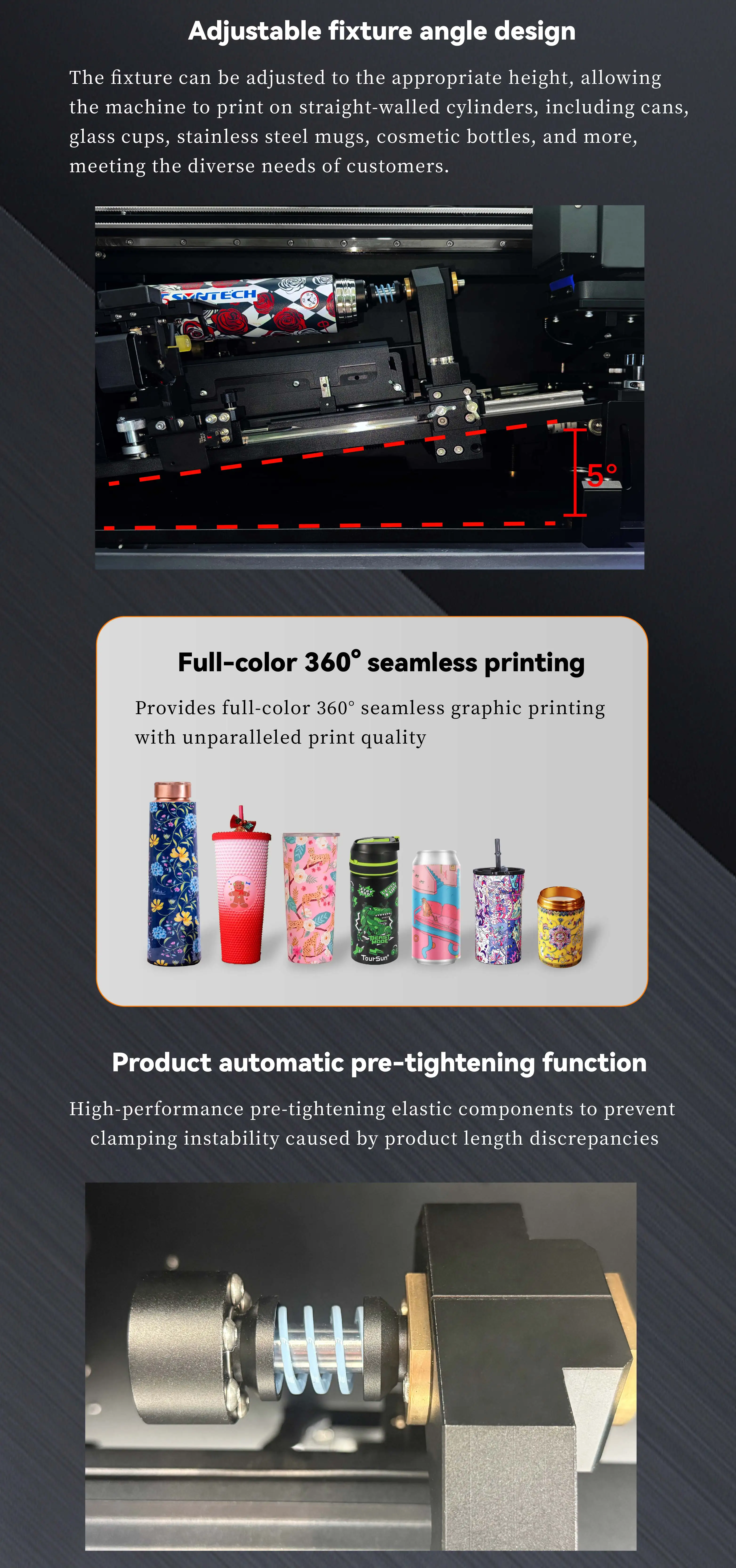 360 Degree Rotary UV Cylinder Printer with I3200HD 3D Embossed Varnish ...