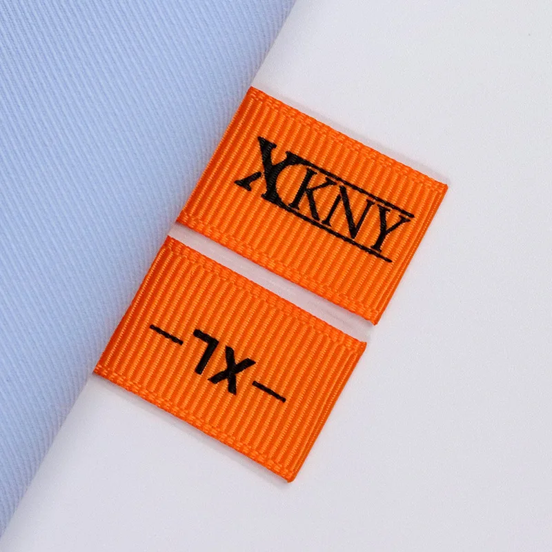 Polyester Label Custom Grosgrain Private Logo Neck Woven Clothes