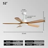 52inch- White + natural wood color
