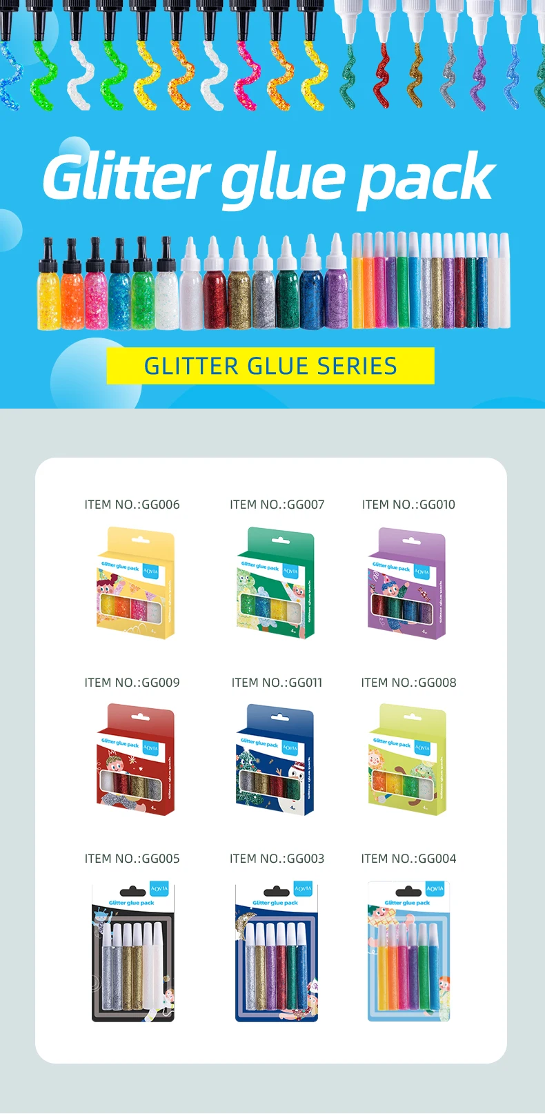 Assorted Color Glitter Glue Pens 6 Pack For Diy Craft Buy Glitter
