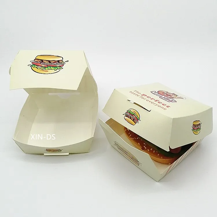 Custom printed paper burger box fast food packaging