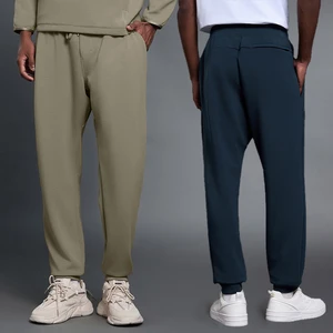 XW-DMK028 Sportswear Athletic Workout Solid Color Drawstring Training Fitness Gym Clothing Zip Pocket Men's Sports Pants